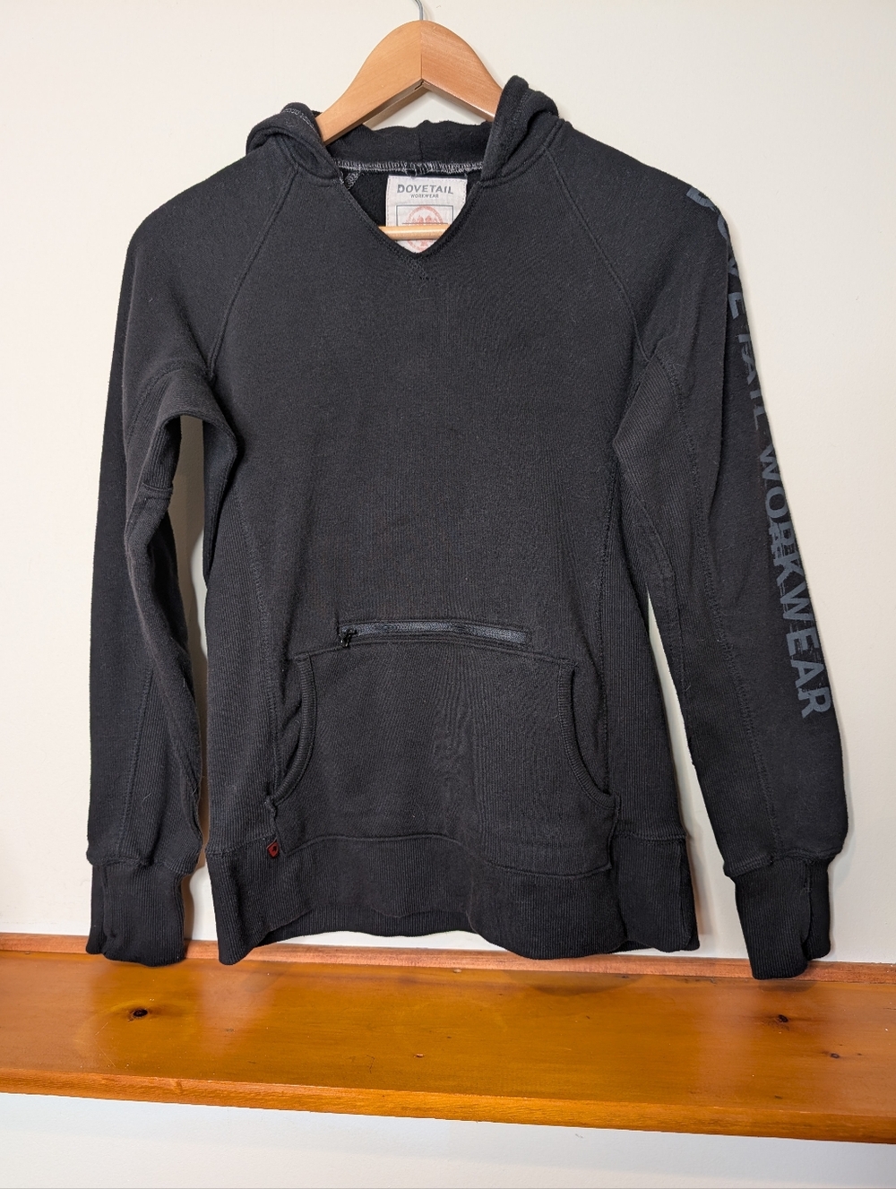 Dovetail Workwear Black Hoodie Sweatshirt Women's Medium Zip Pocket Pullover M